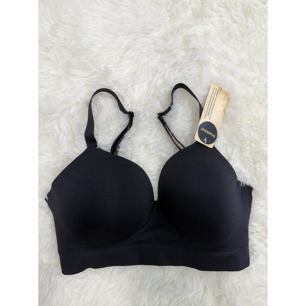 Truekind Women's Small Black Wireless Shaping Bra Seamless Molded Cup Supportive